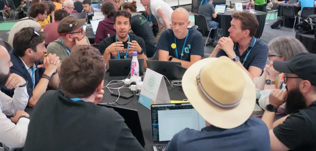 Group photo of the WordPress Sustainability Team at WordCamp Europe 2024.
