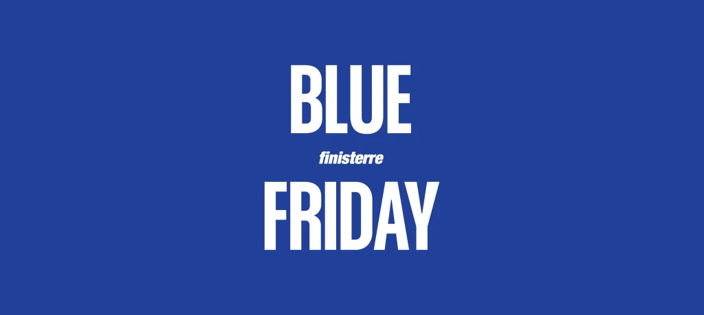 Finisterre's online store Blue Friday promo.